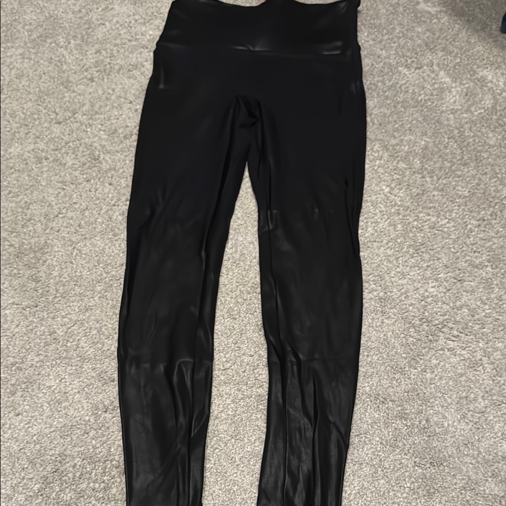 SPANX Black faux leather Leggings - Picture 2 of 5